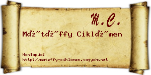 Mátéffy Ciklámen névjegykártya